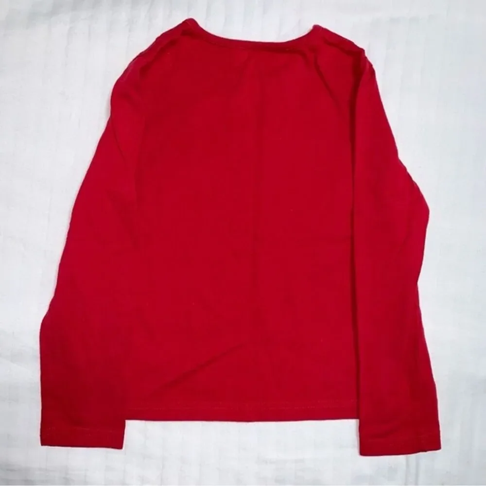 Christmas Santa Holiday Red Shirt Top Girl 6 Red Gem Long Sleeve Tee Festive